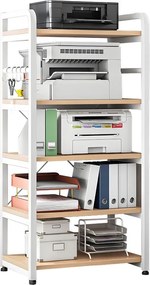 Ραφιέρα επιδαπέδια Lito pakoworld μέταλλο λευκό-φυσικό 60x40x140εκ