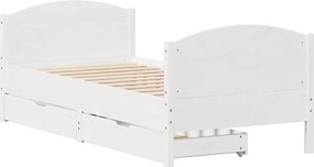 vidaXL Σκελετός Κρεβ. Χωρίς Στρώμα Λευκό 75x190 εκ Μασίφ Πεύκο