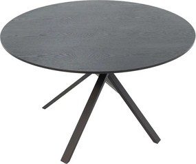 Tραπέζι Cerco MDF μαύρο Φ120x75εκ 120x120x75 εκ.