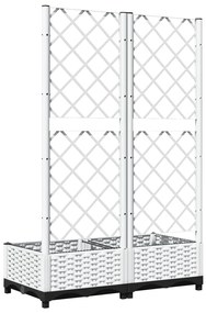 vidaXL Ζαρντινιέρα Κήπου με Καφασωτό Λευκή 80x40x121,5 εκ. Πολυπροπ.