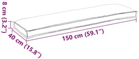 vidaXL Μαξιλάρι Παλέτας για Παγκάκι Γκρι 150x40x8 εκ. Ύφασμα Oxford