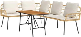 vidaXL Σετ Καναπέ Κήπου 2 pcs Μπεζ συνθετικό ρατάν
