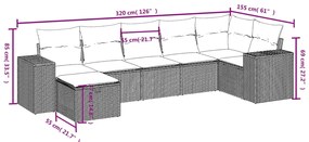 vidaXL Σαλόνι Κήπου Σετ 8 Τεμαχίων Γκρι Συνθετικό Ρατάν με Μαξιλάρια