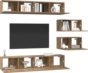 vidaXL Σετ επίπλου τηλεόρασης 6 pcs Artisan Oak Επεξεργασμένο ξύλο