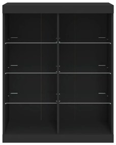 vidaXL Μπουφές με Φώτα LED Μαύρος 81 x 37 x 100 εκ.