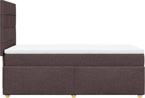 vidaXL Κρεβάτι Boxspring με Στρώμα Σκούρο Καφέ 90x190 εκ. Υφασμάτινο