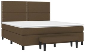 vidaXL Κρεβάτι Boxspring με Στρώμα Σκούρο Καφέ 160x200 εκ Υφασμάτινο