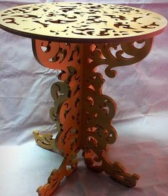 Σετ των 2 Intra απο ξύλο plywood 3mm-4mm πάχος – ξύλο στρογγυλού τραπεζιού που συμπλέκεται με βάθρο 20x25 cm INTRAVECTRY-MY554738