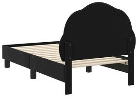 vidaXL Κρεβατική βάση για παιδιά με προσκέφαλο Μαύρο 70 x 140 cm