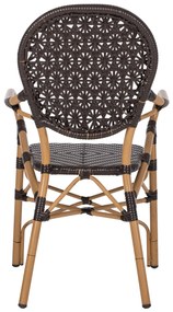 ΠΟΛΥΘΡΟΝΑ ΑΛΟΥΜΙΝΙΟΥ BAMBOO LOOK ΚΑΦΕ ΚΑΙ ΚΑΦΕ PE RATTAN HM5926.01 56x62x95Yεκ. - Αλουμίνιο - HM5926.01