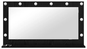 vidaXL Καθρέφτης με LED Φώτα  Μαύρη Δρυς 100x55x18 εκ