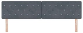 vidaXL Κεφαλάρι LED με φώτα λωρίδας LED Σκούρο γκρι 90 cm Βελούδο
