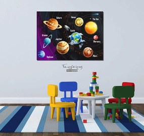 Παιδικός πίνακας σε καμβά με πλανήτες KNV049 80cm x 120cm