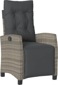 vidaXL Σετ Τραπεζαρίας Κήπου 5 τεμ. Γκρι Συνθ. Ρατάν με Μαξιλάρια