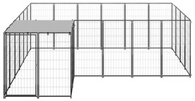 vidaXL Σπιτάκι Σκύλου Μαύρο 8,47 μ² Ατσάλινο