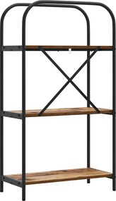 vidaXL Ράφι Βιβλίων 3 επιπέδων 60 x 30 x 109 εκ Επεξεργασμένο ξύλο