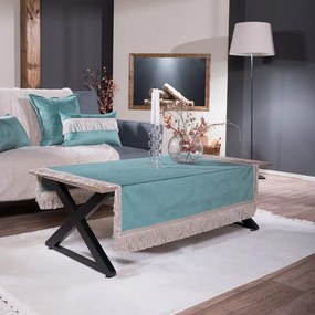 Καρέ Velvet 15 Pine Green Teoran 90X90cm Βαμβάκι-Ακρυλικό