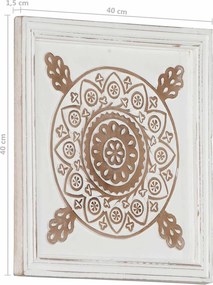 vidaXL Διακόσμηση Τέχνης 2 τμχ. 40 x 40 x 1,5 cm Καφέ και Λευκό