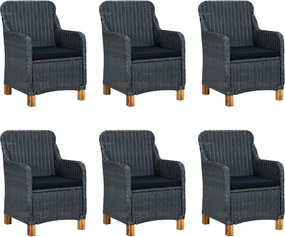 vidaXL Σετ Τραπεζαρίας Κήπου 7 Τεμαχίων Σκούρο Γκρι