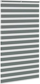 vidaXL Ζέβρα τυφλή Σκούρο Γκρι Πλάτος υφάσματος 130,9 εκ. Πολυεστέρας