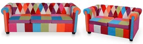 vidaXL Σετ Καναπέδων Chesterfield 2 Τεμαχίων Υφασμάτινο