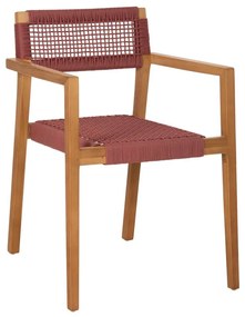 Πολυθρόνα Charlotte HM9637.06 59x54x83cm Ξύλο-Σχοινί Teak-Pink Wood, Rope