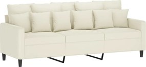 vidaXL Πολυθρόνες Σετ 3 Τεμαχίων Κρεμ από Βελούδο με Μαξιλάρια