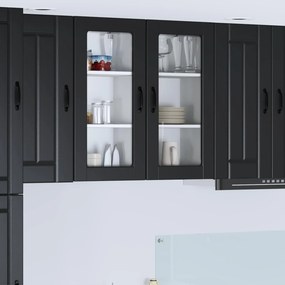 vidaXL Ραφιέρα τοίχου LUCCA 2 pcs Μαύρο 40 x 31 x 80 εκ.