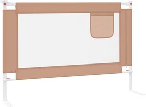 vidaXL Μπάρα Κρεβατιού Προστατευτική Taupe 100 x 25 εκ. Υφασμάτινη