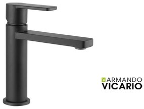 Armando Vicario GLAM Μπαταρία νιπτήρος θερμομικτική με βαλβίδα clic-clac Black Matt
