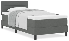 vidaXL Κρεβάτι Box Spring με Στρώμα Σκούρο Γκρι 80x200 εκ Ύφασμα
