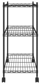 ΡΑΦΙΕΡΑ 3 ΕΠΙΠΕΔΩΝ ΜΕ ΤΡΟΧΟΥΣ ΜΑΥΡΗ 60X35X81 ΕΚ. 150 Κ. 324626