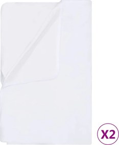 vidaXL Επιστρώματα 2 τεμ. Λευκά 140 x 200 εκ. Βαμβακερά
