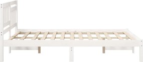 vidaXL Σκελετός Κρεβατιού Λευκό 140 x 190 cm Στερεά ξυλεία πεύκου