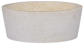 vidaXL Νιπτήρας Κρεμ Ø40 x 15 εκ. Μαρμάρινος