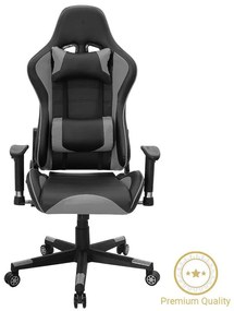 Office Gaming chair Miel PU black-grey 67x57x136 εκ.