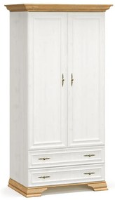 Ντουλάπα Jaden pakoworld δίφυλλη golden oak-λευκό antique 101x62x197,5εκ