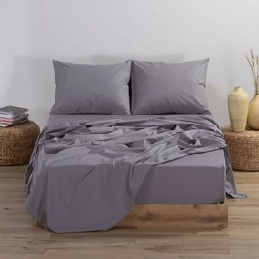 Σεντόνι Basic Με Λάστιχο Light Grey Nef-Nef Double 140x230cm 100% Cotton