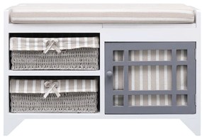 vidaXL Πάγκος Χολ Λευκός 70 x 33,5 x 45 εκ. από Ξύλο Παυλώνιας