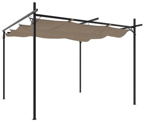 vidaXL Πέργκολα με Πτυσσόμενη Οροφή Taupe 295 x 292 x 230 εκ.