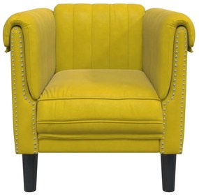 vidaXL Πολυθρόνα Κίτρινη Βελούδινη