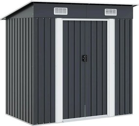 vidaXL Αποθήκη Κήπου Ανθρακί Ατσάλινη