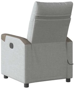 vidaXL καρέκλα ανάκλισης μασάζ Cloud Grey Fabric