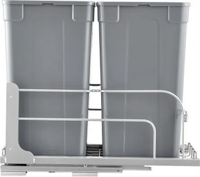 VEVOR Double Pullout Waste Container Kitchen Trash Can Soft Close Grey 27QTx2