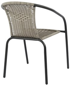Καρέκλα - Πολυθρόνα CAMEL C5015.01 Μεταλλική Γκρί με Wicker 48x48-53x72 εκ. 48x53x72 εκ.