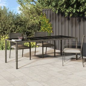 vidaXL Τραπέζι Φαγητού Κήπου  Γκρι 250x100x75 εκ. Πολυ Ρατάν