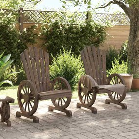 vidaXL Καρέκλες Κήπου Adirondack 2 τεμ. από Μασίφ Ξύλο Ελάτης