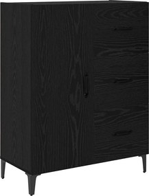vidaXL Highboard Μαύρη Οξυά 69,5 x 34 x 180 εκ. Επεξεργασμένο Ξύλο