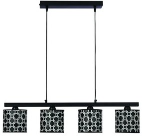 Κρεμαστό Φωτιστικό Οροφής Ε27 120x90 Arkolight-3420-14/4-Μαύρο-Λευκό 3420-14/4
