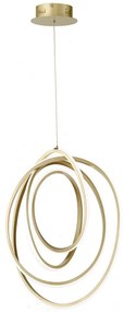 Φωτιστικό Οροφής Led SO.GOLDEN/50 Dimmable 50W 3000K 5000Lm Φ50x65/200cm Gold Ondaluce Μέταλλο